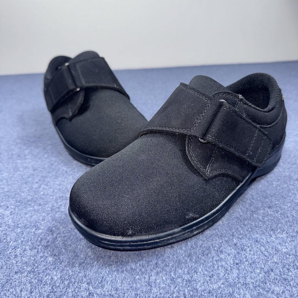 Orthofeet Wichita 825 Black Stretch Casual Shoes Womens 8 X-Wide 2E Hook Loop